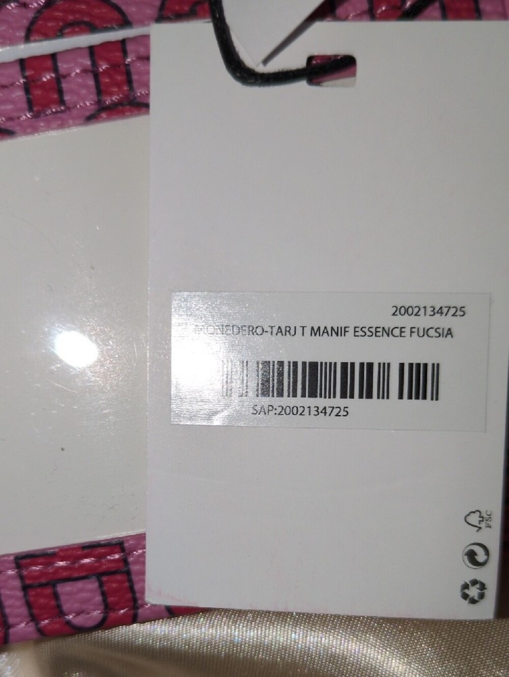 TOUS Pink Pattern Zip Card Case - Picture 5 of 6